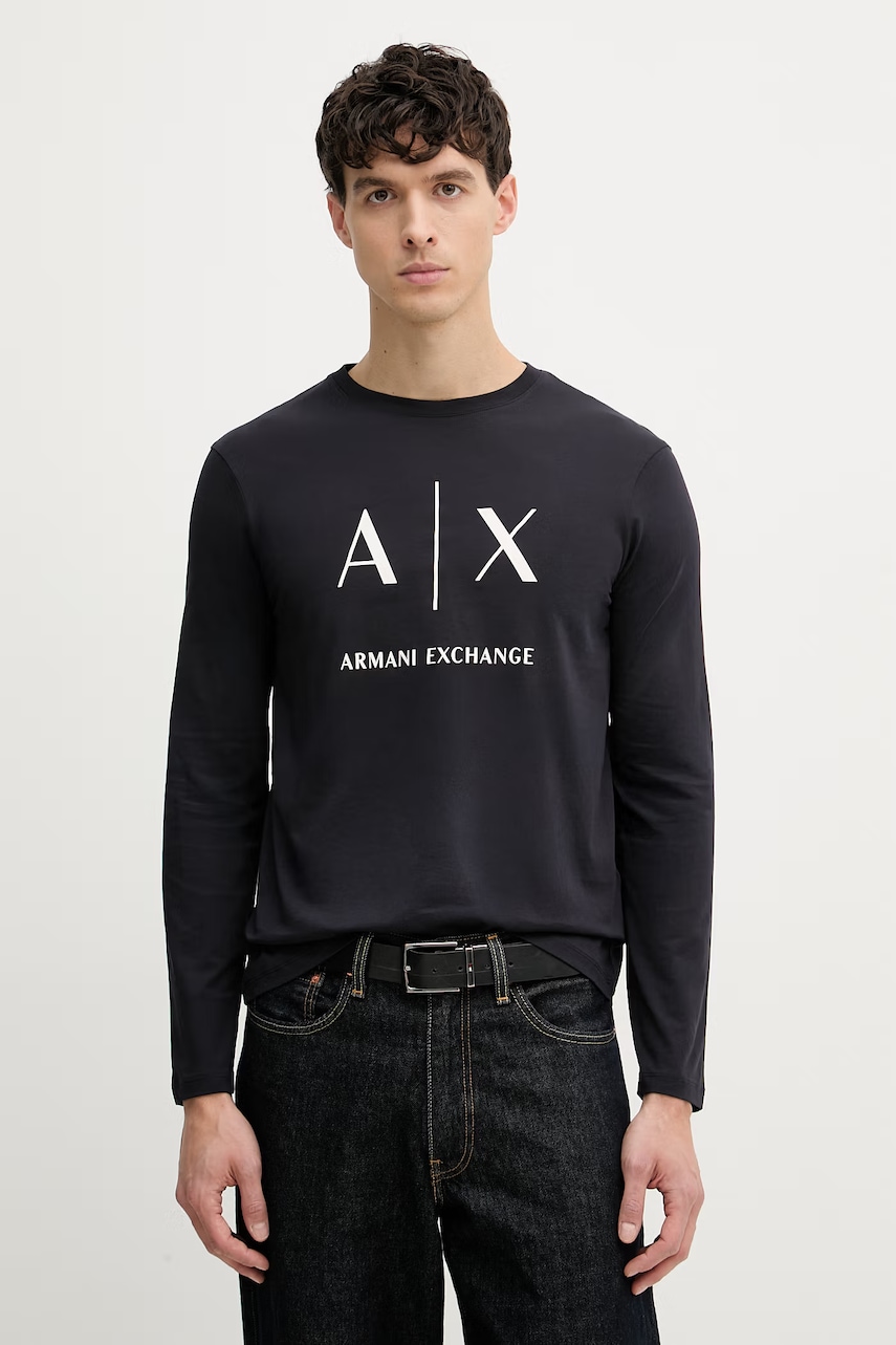 Armani Exchange tričko s dlouhým rukávem pánské bavlněné