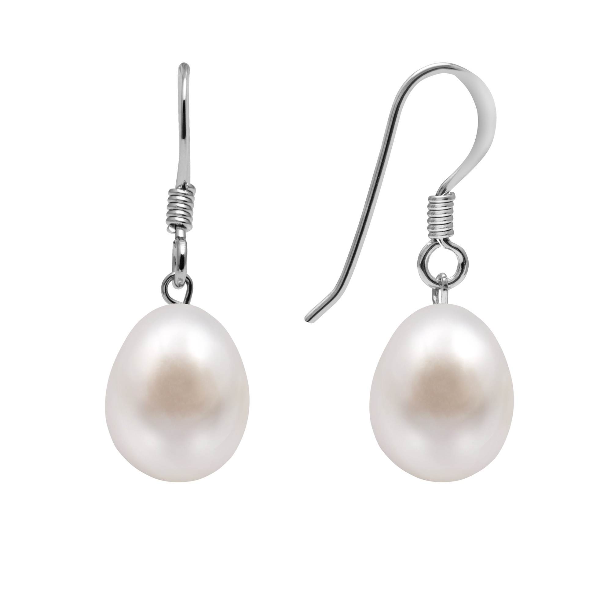 AURA Stříbrné visací náušnice s pravou perlou Kyoto Pearl TKKP012C