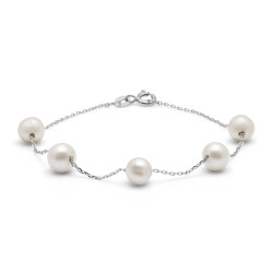 AURA Stříbrný dámský náramek s pravými perlami Kyoto Pearl TKKP028C
