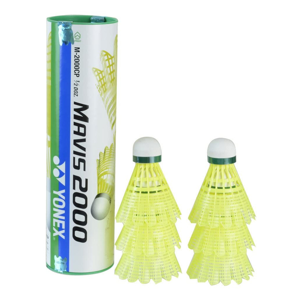 Badmintonové míče Yonex Mavis 2000 - žlutý míček, zelený pruh 6ks