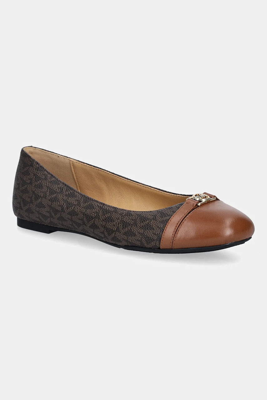 Baleríny MICHAEL Michael Kors Mandy Flat hnědá barva, 40F5MAFP1L.200