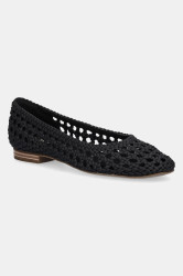 Baleríny Toms BLACK WOVEN BASKET