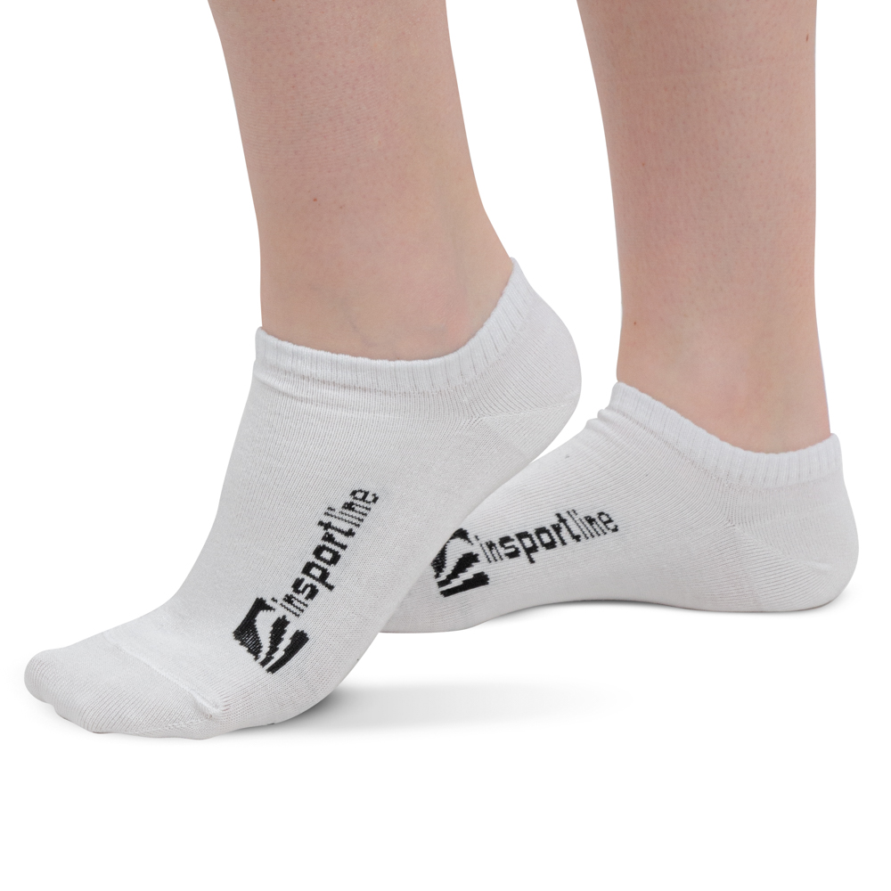 Bambusové kotníkové ponožky inSPORTline Silvatic Ankle AG+ antibakteriální - 3 páry bílá 35-38