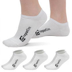 Bambusové kotníkové ponožky inSPORTline Silvatic Ankle AG+ antibakteriální - 3 páry bílá 35