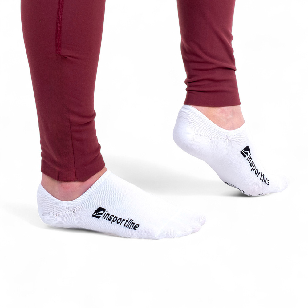 Bambusové neviditelné ponožky inSPORTline Silvatic Noshow AG+ antibakteriální - 3 páry bílá 35-38
