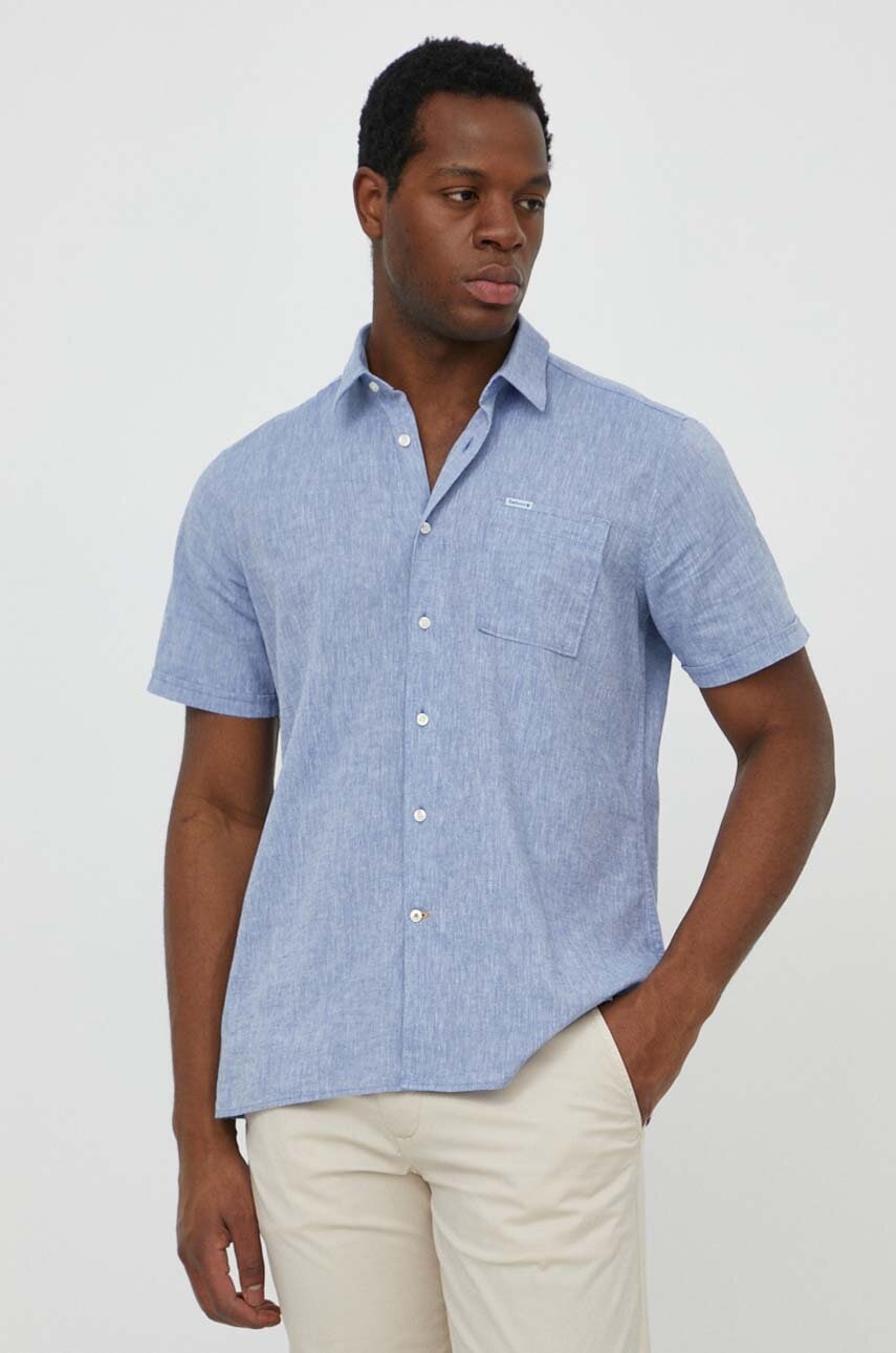 Barbour  košile pánská se lnem Shirt Dept - Summer