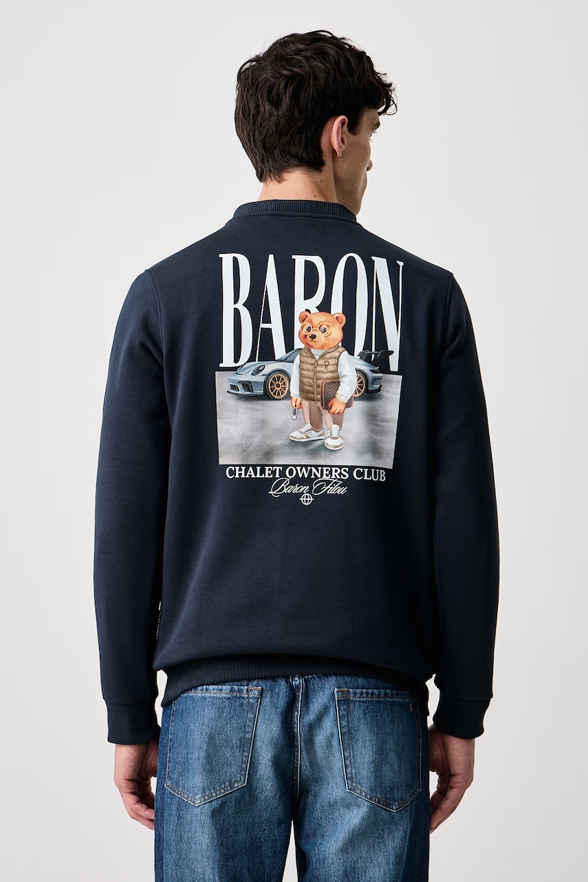 Baron Filou  mikina pánská s bavlnou
