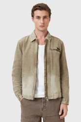 Bavlněná bunda AllSaints ROTHWELL béžová barva, přechodná, M013OC
