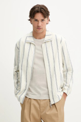 Bavlněná bunda Les Deux Stanley béžová barva, přechodná, oversize, 1000131