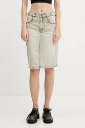 Bavlněná džínová sukně Miss Sixty šedá barva, mini, 6S2KJ15300