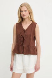 Bavlněná halenka Answear.LAB dámská, hnědá barva, hladká