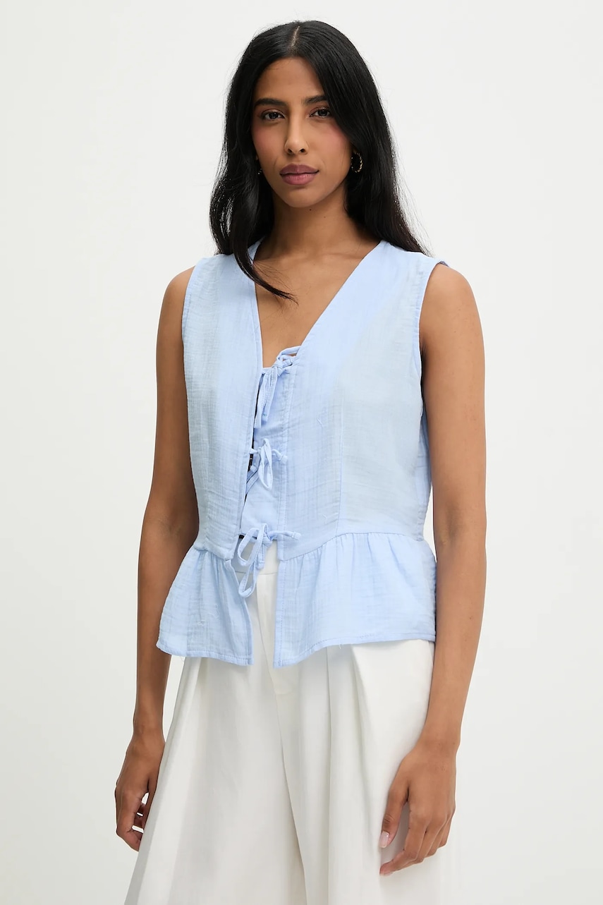 Bavlněná halenka Answear.LAB dámská, modrá barva, hladká