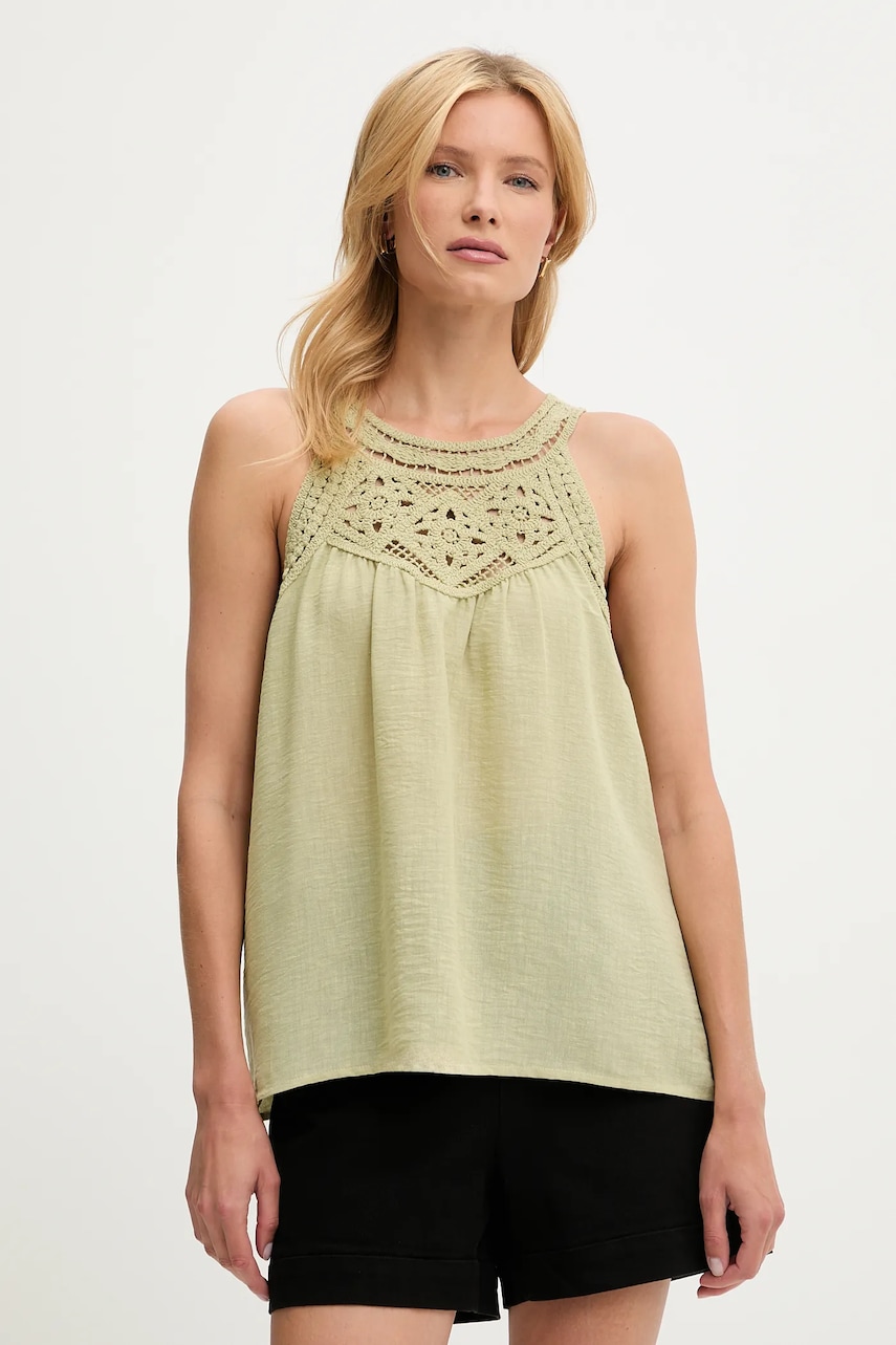 Bavlněná halenka Answear.LAB dámská, zelená barva, s aplikací