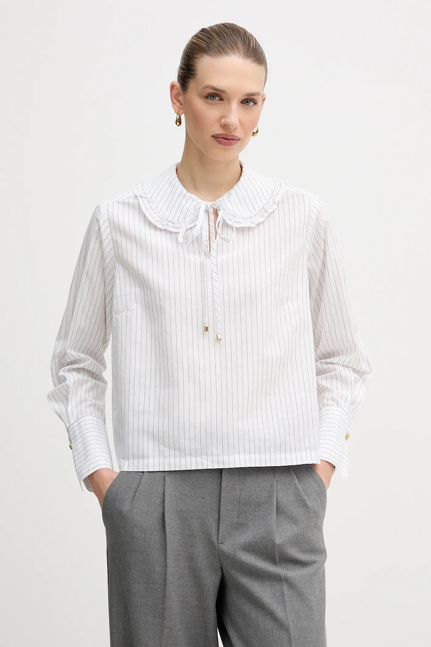 Bavlněná halenka Barbour Avery dámská, bílá barva, vzorovaná, LSH1724