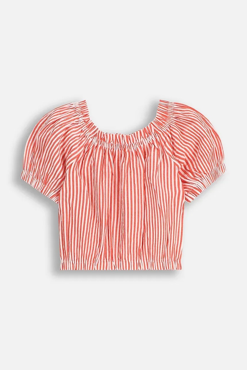 Bavlněná halenka Coccodrillo červená barva, vzorovaná, HOLIDAY SPLASH GIRL JUNIOR