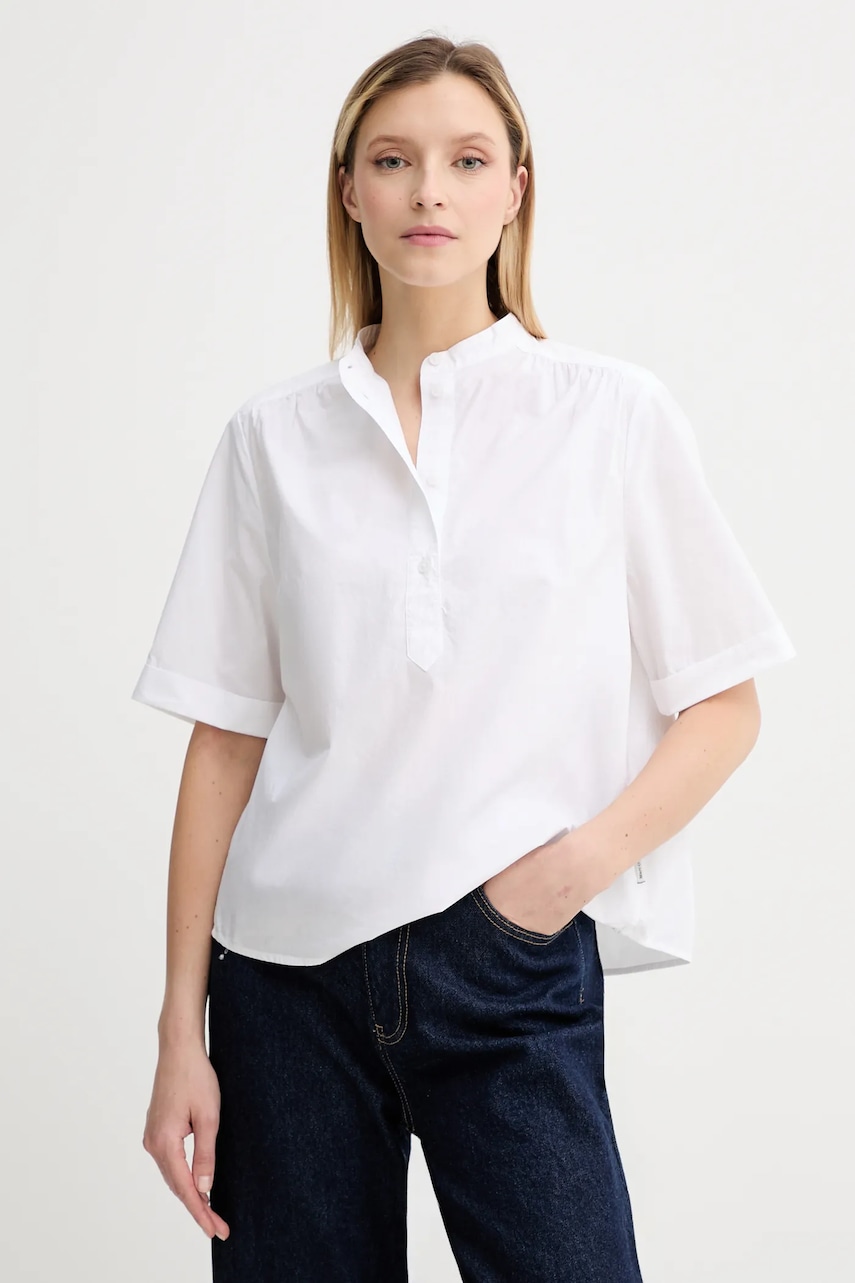 Bavlněná halenka Marc O'Polo dámská, bílá barva, hladká, 5000006442