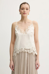 Bavlněná halenka Marciano by Guess BROOKE dámská, béžová barva, hladká, 5GGH23 7313A