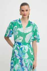 Bavlněná halenka Morgan dámská, zelená barva, vzorovaná, ONEL.F