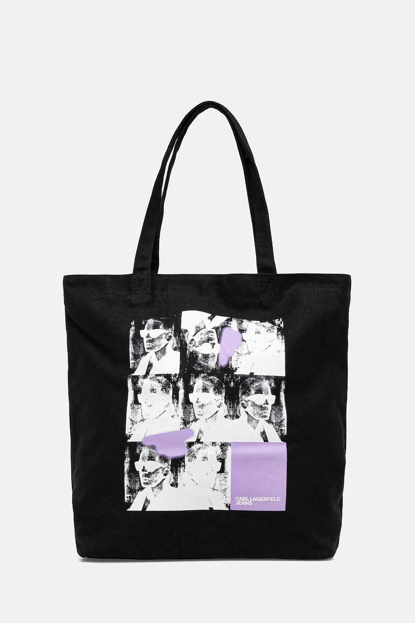 Bavlněná kabelka Karl Lagerfeld Jeans černá barva, A3W50070