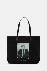 Bavlněná kabelka Karl Lagerfeld K/ESSENTIAL černá barva, B1W50059