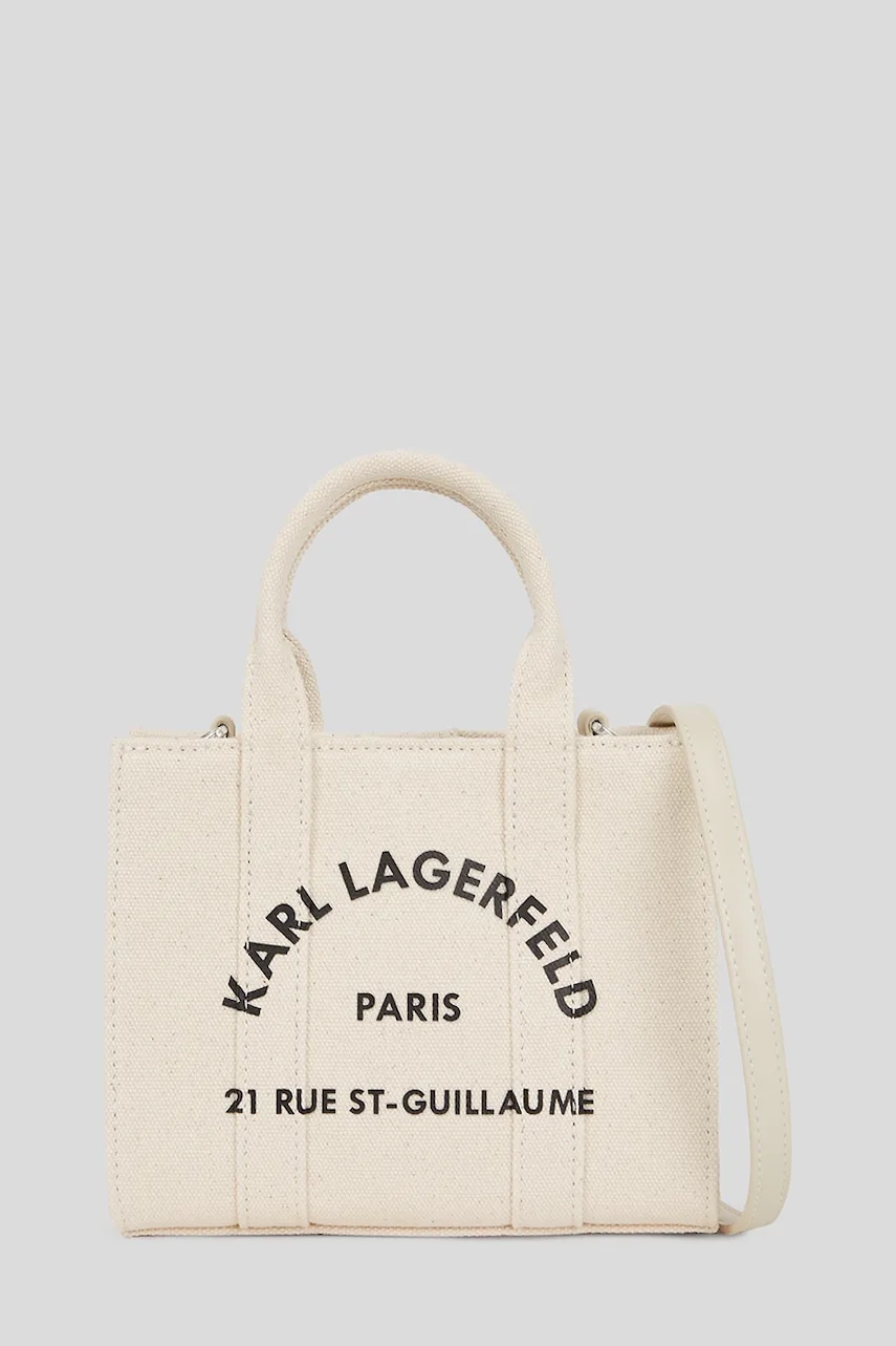 Bavlněná kabelka Karl Lagerfeld K/RSG béžová barva, A3W50118