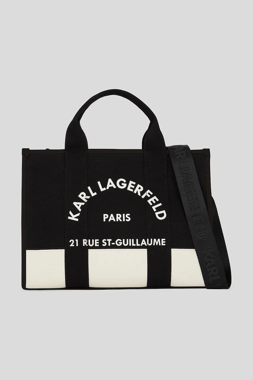 Bavlněná kabelka Karl Lagerfeld K/RSG černá barva, A3W50025