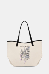 Bavlněná kabelka Karl Lagerfeld K/SKETCH béžová barva, A4W50057