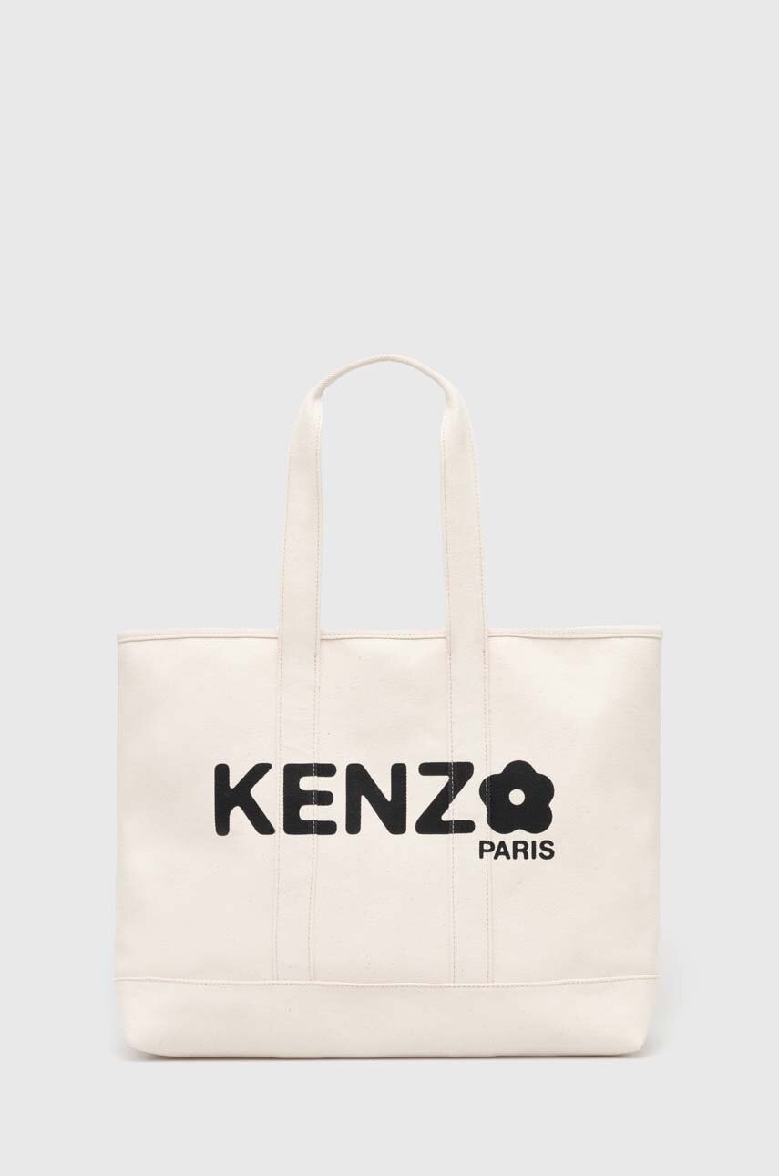 Bavlněná kabelka Kenzo Utility Large Tote Bag béžová barva, FE68SA911F36.03