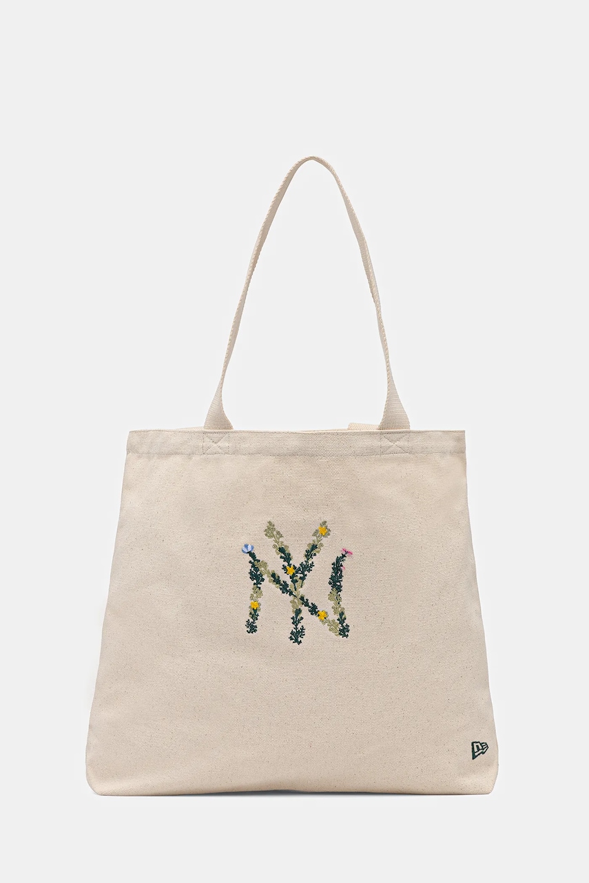 Bavlněná kabelka New Era béžová barva, 60667101