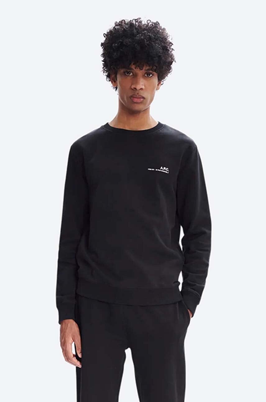 Bavlněná mikina A.P.C. Sweat Item COEAS-H27608 BLACK