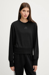 Bavlněná mikina adidas ALL SZN dámská, černá barva, hladká, JJ1259