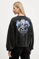 Bavlněná mikina adidas Originals 20th Century Fox Disney dámská, černá barva, s potiskem, JX1276