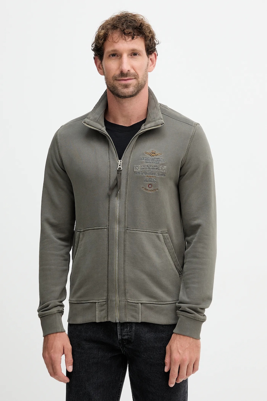 Bavlněná mikina Aeronautica Militare pánská, hladká, FE2055UF00665