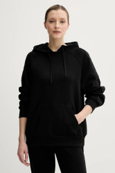 Bavlněná mikina Armani Exchange dámská, černá barva, s kapucí, s aplikací, XW000500 AF12804