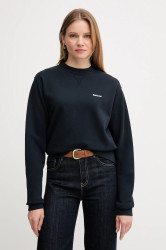 Bavlněná mikina Barbour dámská, tmavomodrá barva, hladká, LOL0623