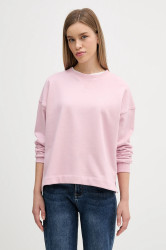 Bavlněná mikina Barbour Rosie dámská, růžová barva, s aplikací, LOL0666