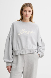 Bavlněná mikina BOSS Orange C_Easton dámská, šedá barva, melanžová, 50547796