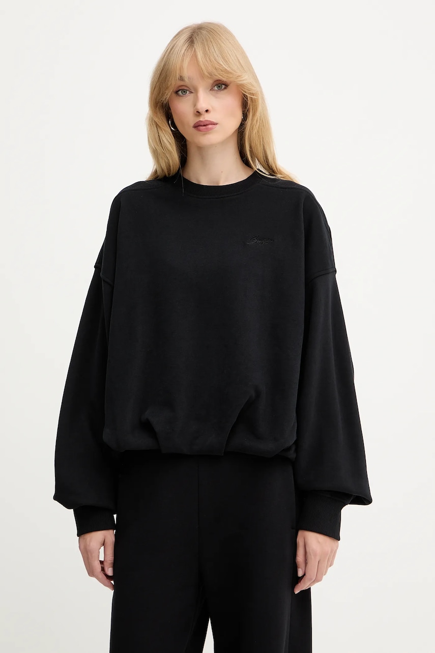 Bavlněná mikina BOSS Orange C_Efem_1 dámská, černá barva, hladká, 50554908