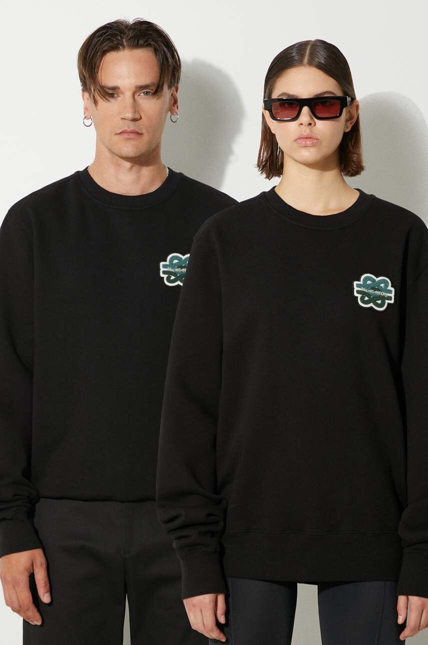 Bavlněná mikina Filling Pieces Gowtu černá barva, s aplikací, 74533921861