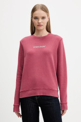 Bavlněná mikina Guess Jeans dámská, růžová barva, hladká, W5BQ17 KCPR1