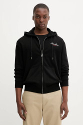 Bavlněná mikina Guess Jeans pánská, černá barva, s kapucí, s potiskem, M5YQ15 KCPR1