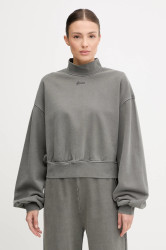 Bavlněná mikina Guess MISTY dámská, šedá barva, hladká, V5RQ13 KCOS1