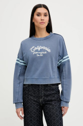 Bavlněná mikina Guess Originals dámská, modrá barva, s potiskem, W5YQ24 K68I4