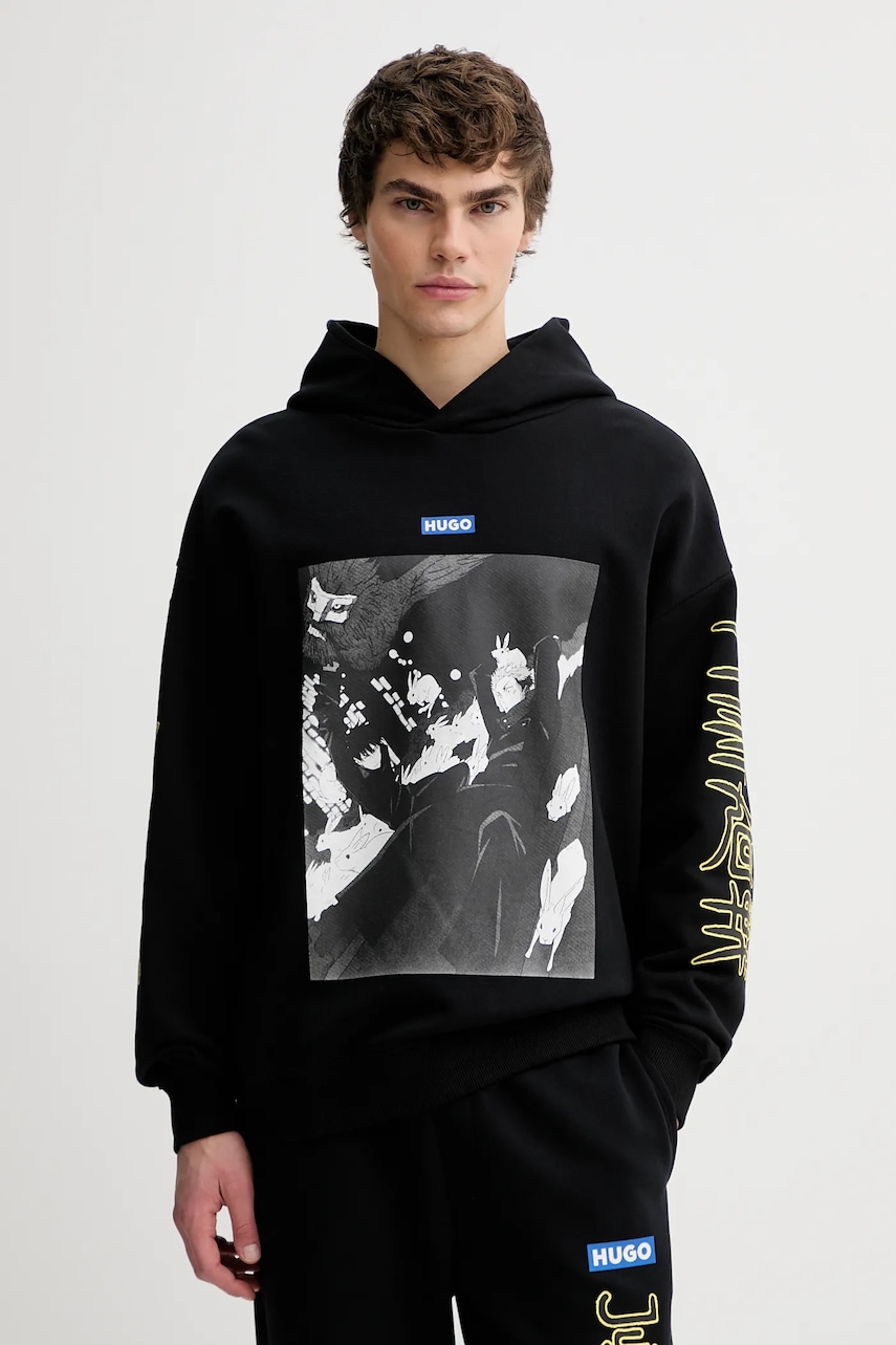 Bavlněná mikina Hugo Blue HUGO x Jujutsu Kaisen