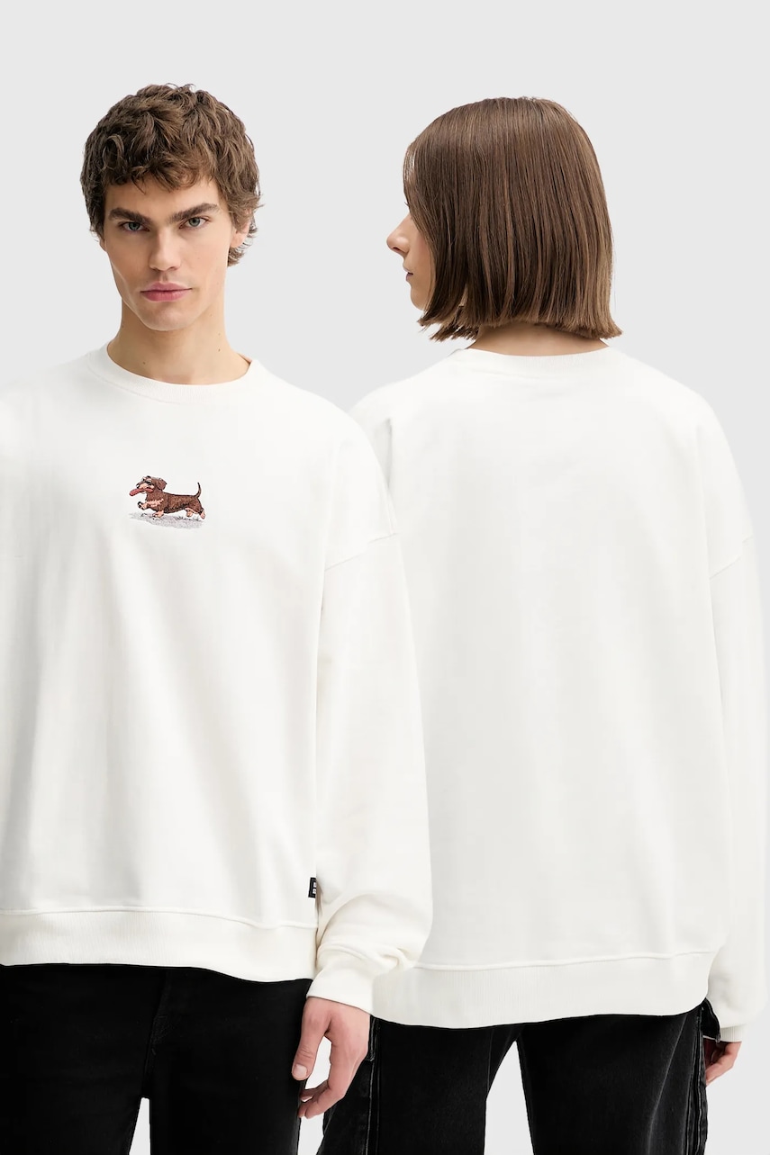 Bavlněná mikina Kaotiko bílá barva, s aplikací, AR051-02-G002