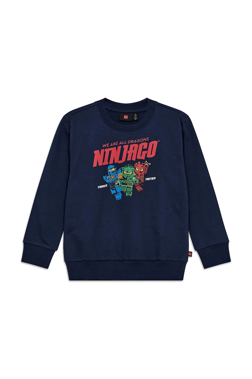 Bavlněná mikina Lego LWSAKU 703 tmavomodrá barva, 11010944