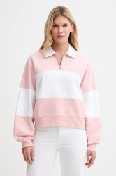 Bavlněná mikina Levi's dámská, růžová barva, vzorovaná, 003QM