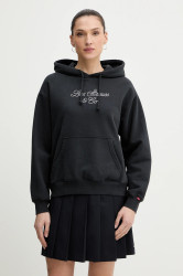 Bavlněná mikina Levi's dámská, šedá barva, s kapucí, hladká, A7296