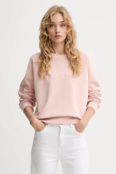 Bavlněná mikina Marc O'Polo dámská, růžová barva, s aplikací, 508407354063