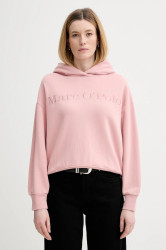 Bavlněná mikina Marc O'Polo dámská, růžová barva, s kapucí, s aplikací, 600407354165